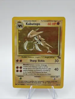 Kabutops #9/62 Holo Rare - Fossil WOTC Unlimited Pokemon TCG - MP - Image 1
