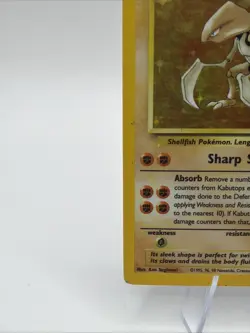 Kabutops #9/62 Holo Rare - Fossil WOTC Unlimited Pokemon TCG - MP - Image 4