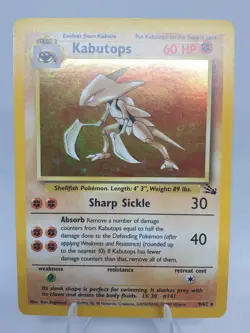 Kabutops 9/62 Holo Rare Fossil WoTC Unlimited Pokemon TCG Vintage card LP - Image 1