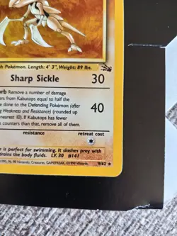 Pokemon TCG Kabutops 9/62 Fossil Holo Rare WOTC Vintage Pokemon Card - LP - Image 3