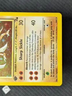 Kabutops 9/62 - Fossil 1st Edition Holo Rare Pokemon TCG NM - Image 5