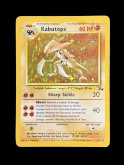 Pokemon TCG Kabutops 9/62 Fossil Set Holo Rare Unlimited WOTC Vintage - Image 1