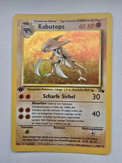 Kabutops 9/62 *German* Fossil 1st Edition Holo Rare WOTC vintage Pokemon LP - Image 1