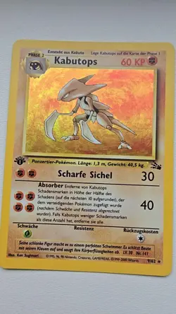 Kabutops 9/62 *German* Fossil 1st Edition Holo Rare WOTC vintage Pokemon LP - Image 2