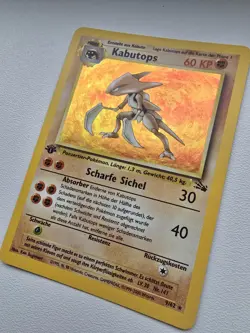 Kabutops 9/62 *German* Fossil 1st Edition Holo Rare WOTC vintage Pokemon LP - Image 3
