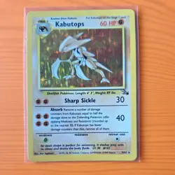 Pokemon Kabutops Holo Rare Card 9/62 Fossil Set, Unlimited 1999 WOTC TCG - Image 1