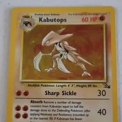 Pokemon Kabutops 9/62 Fossil Holo Rare 60 HP Stage 2 1999 English - Image 1