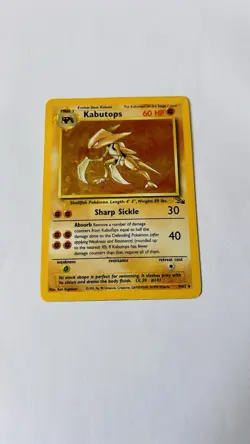 Pokemon TCG Kabutops Fossil Holo Card 9/62 Unlimited Rare - Image 1