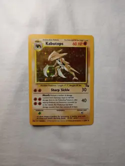 Pokemon TCG Kabutops Fossil 9/62 Holo Unlimited Holo Rare - Image 1