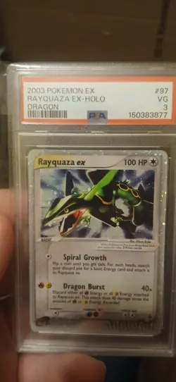 2003 Pokemon EX Dragon Rayquaza Holo Card #97/97 PSA 3 VG Condition - Image 1