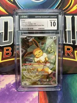 Pokemon 2025 Eevee 173 Black Star Promo Prismatic Evolutions ETB CGC 10 GM MT - Image 1
