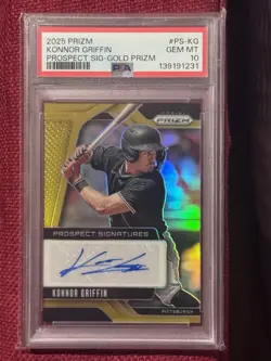Konnor Griffin 2025 Panini Prizm GOLD AUTO /10 PSA 10 Gem Mint LAST SALE $1650 - Image 1