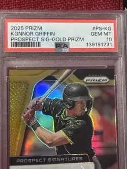 Konnor Griffin 2025 Panini Prizm GOLD AUTO /10 PSA 10 Gem Mint LAST SALE $1650 - Image 2