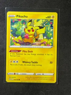 Pikachu 052/196 Common Lost Origin Pokemon Near Mint - Image 1