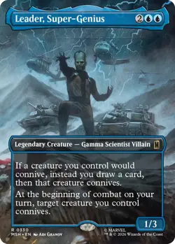 x1 Leader, Super-Genius - Borderless R MTG Marvel Super Heroes M/NM, English - Image 1