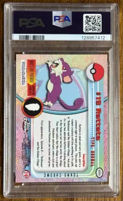 2000 Topps Chrome Pokemon Rattata Tekno PSA 10 Low Pop Rare #19 Series 1 - Image 2