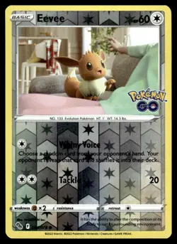 Eevee 054/078 Common Pokemon GO Pokemon Reverse Holo NM - Image 1