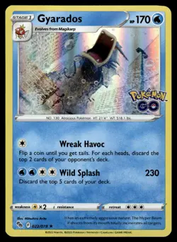 Gyarados 022/078 Holo Rare Pokemon GO Pokemon Holo NM - Image 1