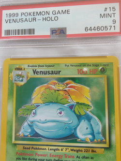 1999 WOTC NEW Pokemon VENUSAUR BASE ENGLISH SET PSA MINT 9, CARD 15/102 🔥💎 📈 - Image 1