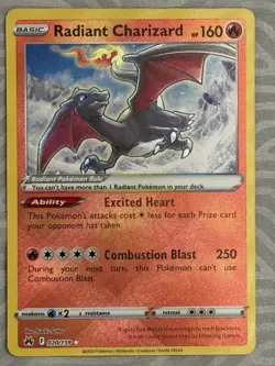 Radiant Charizard 020/159 Crown Zenith Radiant Rare NM+ **FREE SHIPPING** - Image 1
