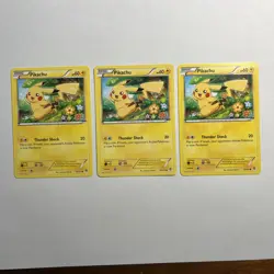 Pokemon x3 | Pikachu 27/111 | Furious Fists | Non Holo - All LP - Image 1