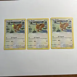 Pokemon x3 - Eevee Black Star Promo SWSH190 Cosmos Holo - All LP-MP - Image 1