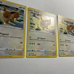 Pokemon x3 - Eevee Black Star Promo SWSH190 Cosmos Holo - All LP-MP - Image 4