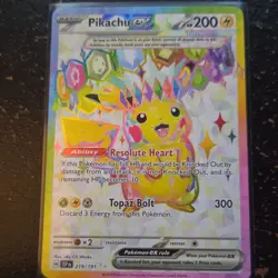 Pokemon TCG Pikachu ex 219/191 Sv08 Surging Sparks Ultra Rare Holo Full Art EX - Image 1