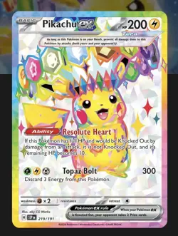 Pokemon - 219/191 Pikachu ex SV08 Surging Sparks Ultra Rare Full Art Holo NM TCG - Image 1