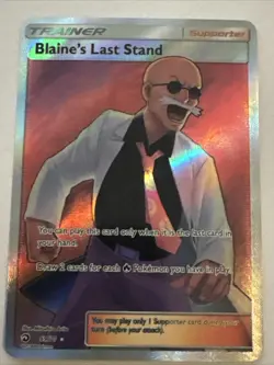 BLAINES LAST STAND Trainer Textured Holographic Custom Art Foil TCG Card - Image 1