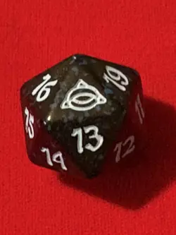 mtg d20 Spindown dice, Lord of the Rings, Dimir, black with blue - Image 1