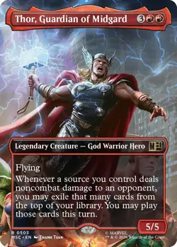 x1 Thor, Guardian of Midgard - Borderless R MTG Commander: Marvel Super Heroes M - Image 1