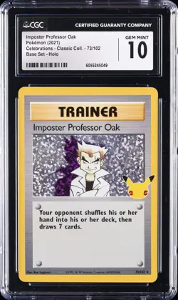 2021 POKEMON #73/102 IMPOSTER PROFESSOR OAK CGC 10 GEM MINT - Image 1
