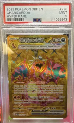 Pokemon TCG Charizard ex Obsidian Flames Hyper Rare Holo 228/197 2023 PSA 9 - Image 1