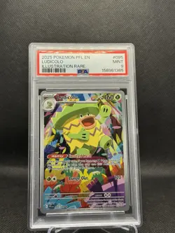 Pokemon TCG 2025 Ludicolo 095/094 Me02 Phantasmal Flames Holo EN PSA 9 - Image 1