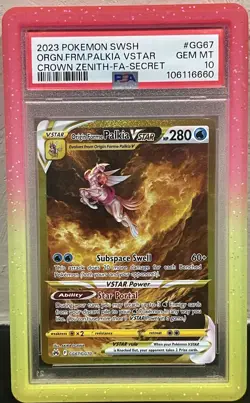 Pokemon PSA 10 Origin Forme Palkia VSTAR GG67/GG70 Crown Zenith Secret Rare Gold - Image 1