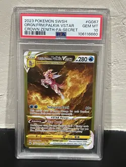 Pokemon PSA 10 Origin Forme Palkia VSTAR GG67/GG70 Crown Zenith Secret Rare Gold - Image 2
