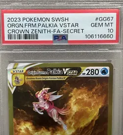 Pokemon PSA 10 Origin Forme Palkia VSTAR GG67/GG70 Crown Zenith Secret Rare Gold - Image 4
