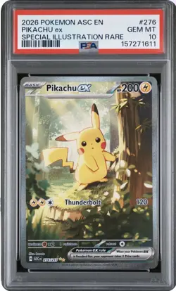 2026 POKEMON ASC EN-ASCENDED HEROES SPECIAL ILLUSTRATION RARE PIKACHU EX PSA 10 - Image 1
