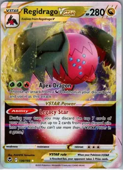 Regidrago VSTAR 136/195 SWSH12: Silver Tempest - Pokemon Card - NM - Image 1