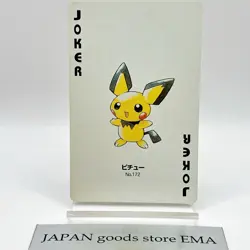 Pokemon Pichu #172 Joker Playing Cards Gold Poker Nintendo Japanese Very Rare - Image 1
