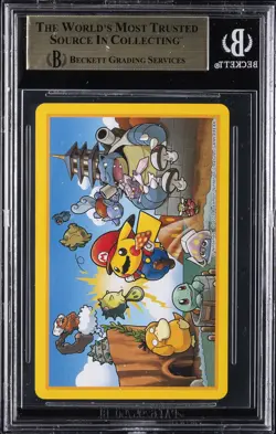 2016 MARIO PIKACHU PLAYING CARDS POKEMON CENTER 7 OF HEARTS BGS 10 - Image 2