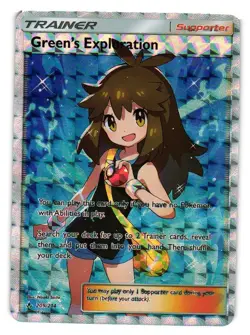 Green Trainer Custom Art Foil Holo Prism TCG Collectible Anime Card - Image 1