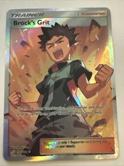BROCKS GRIT Trainer Textured Holographic Custom Art Foil TCG Card - Image 1