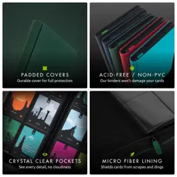 Vault X 12 XL Pocket Zip Binder, 624 Cards, Exo-Tec Material, Large, Green - Image 5