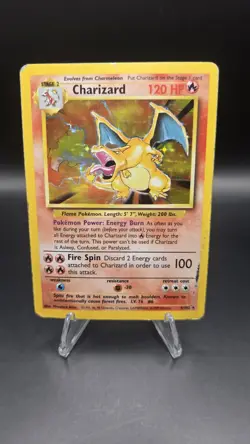 Base Set Charizard 4/102 — Heavy Play — Holo Rare Vintage Pokemon Card — WotC - Image 1