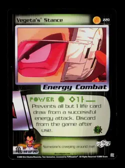 Vegetas Stance 220 Dragon Ball Z Trading Card TCG CCG - Image 1