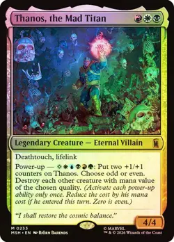 MTG Thanos the Mad Titan Marvel Super Heroes 233 NM Foil Mythic Villain Ship now - Image 1