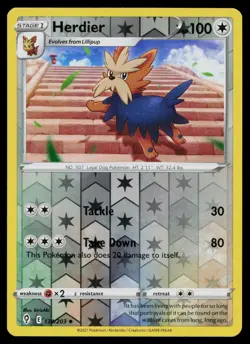 HERDIER 134/203 UNCOMMON EVOLVING SKIES POKEMON REVERSE HOLO NM - Image 1