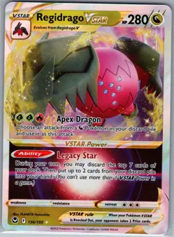 Regidrago VSTAR 136/195 SWSH12: Silver Tempest - Pokemon Card - NM - Image 1